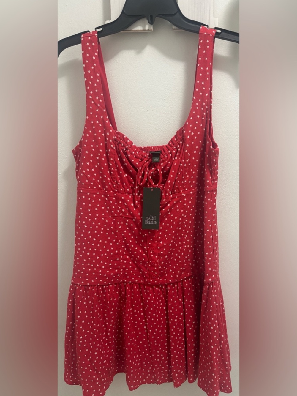 Wild Fable Red Star Tie-Front Sundress